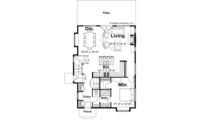 Dream House Plan - Floor Plan - Main Floor for Bungalow House Plan #928-191 - 3 bed, 2 bath