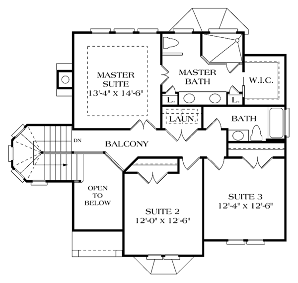 House Plan Design - Country Floor Plan - Upper Floor Plan #453-254