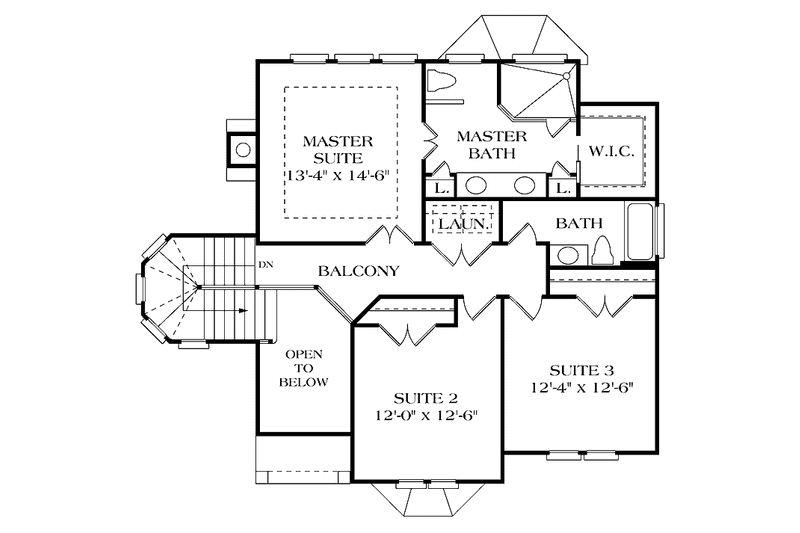 Dream House Plan - Floor Plan - Upper Floor for Country House Plan #453-254 - 3 bed, 2.5 bath
