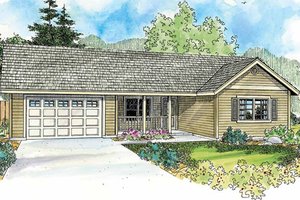 Ranch Exterior - Front Elevation Plan #124-769