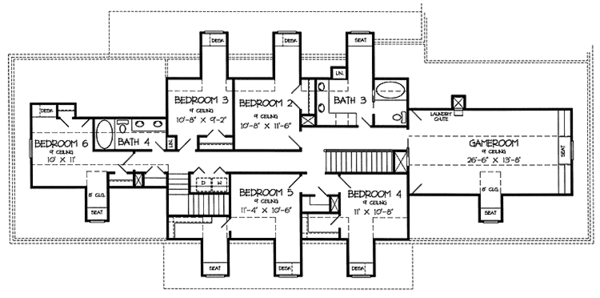 House Plan Design - Country Floor Plan - Upper Floor Plan #968-39