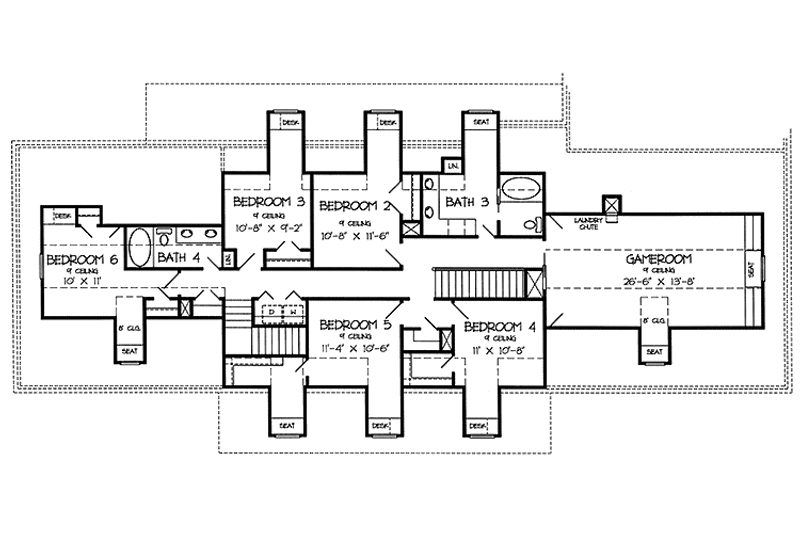 Dream House Plan - Floor Plan - Upper Floor for Country House Plan #968-39 - 7 bed, 4.5 bath