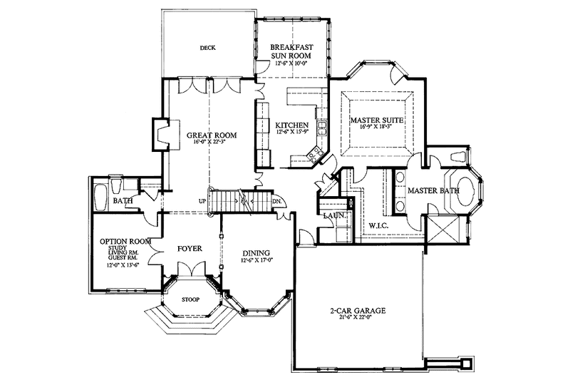 Home Plan - Floor Plan - Main Floor for European House Plan #429-67 - 4 bed, 4 bath