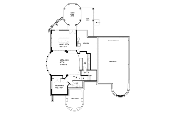 Floor Plan - Lower Floor for Victorian House Plan #56-694 - 4 bed, 3.5 bath