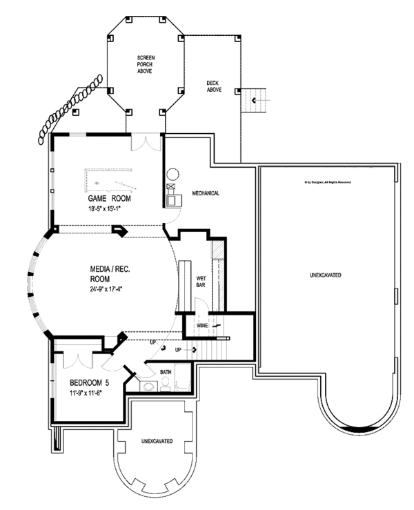 Dream House Plan - Victorian Floor Plan - Lower Floor Plan #56-694