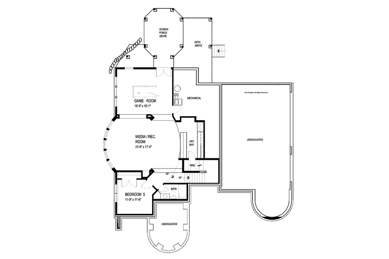 Home Plan - Floor Plan - Lower Floor for Victorian House Plan #56-694 - 4 bed, 3.5 bath