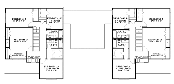 Architectural House Design - Country Floor Plan - Upper Floor Plan #17-2830