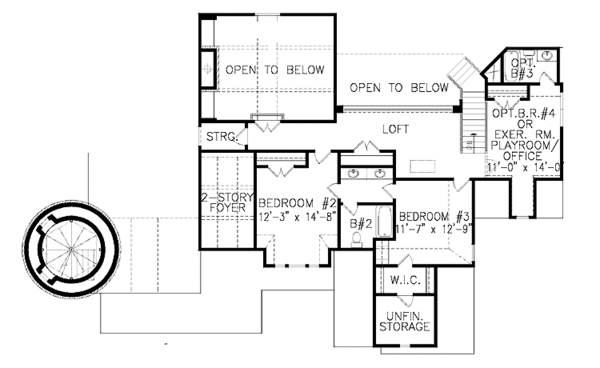 Home Plan - Country Floor Plan - Upper Floor Plan #54-327