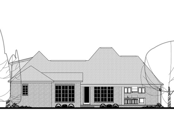 Exterior - Rear Elevation for European House Plan #430-131 - 3 bed, 2.5 bath