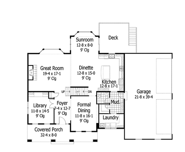 House Plan Design - Country Floor Plan - Main Floor Plan #51-1119