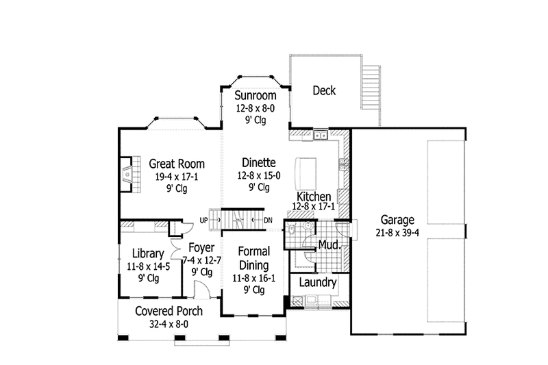 Home Plan - Floor Plan - Main Floor for Country House Plan #51-1119 - 4 bed, 3.5 bath