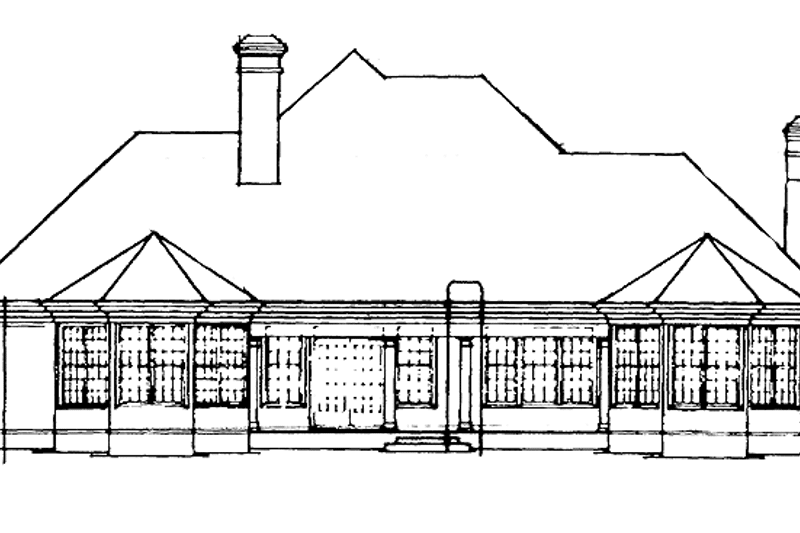 Home Plan - Exterior - Rear Elevation for Colonial House Plan #429-219 - 3 bed, 2.5 bath