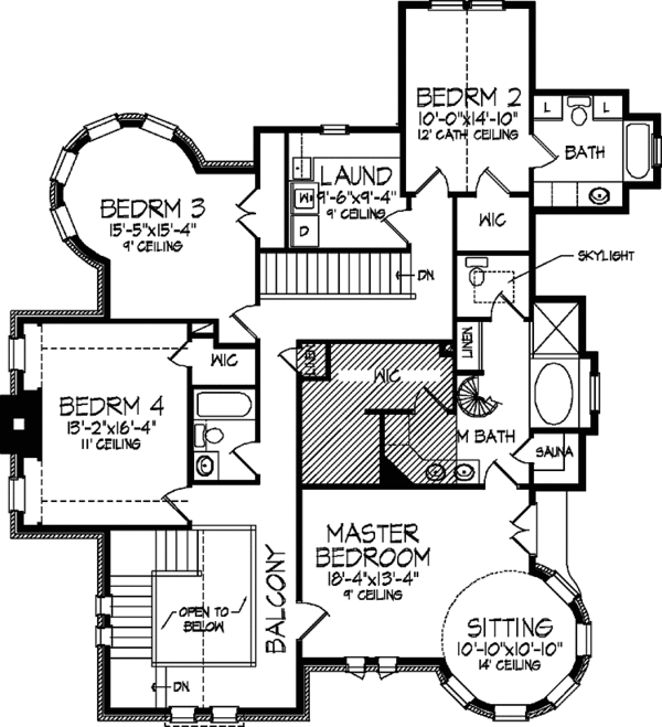 House Blueprint - Victorian Floor Plan - Upper Floor Plan #320-919