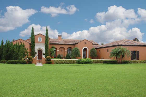 Exterior - Front Elevation 3 for Mediterranean House Plan #1058-18 - 3 bed, 4 bath