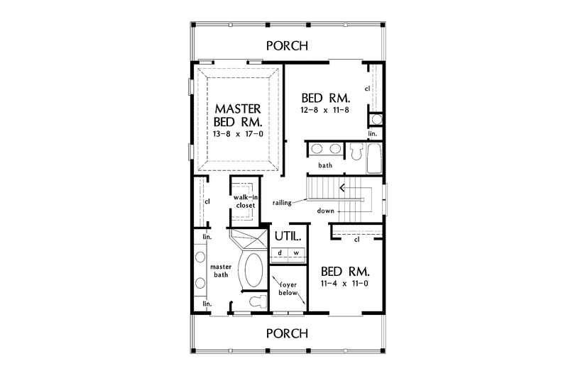 Home Plan - Floor Plan - Upper Floor for Classical House Plan #929-506 - 3 bed, 2.5 bath