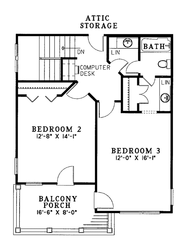 Home Plan - Classical Floor Plan - Upper Floor Plan #17-3095