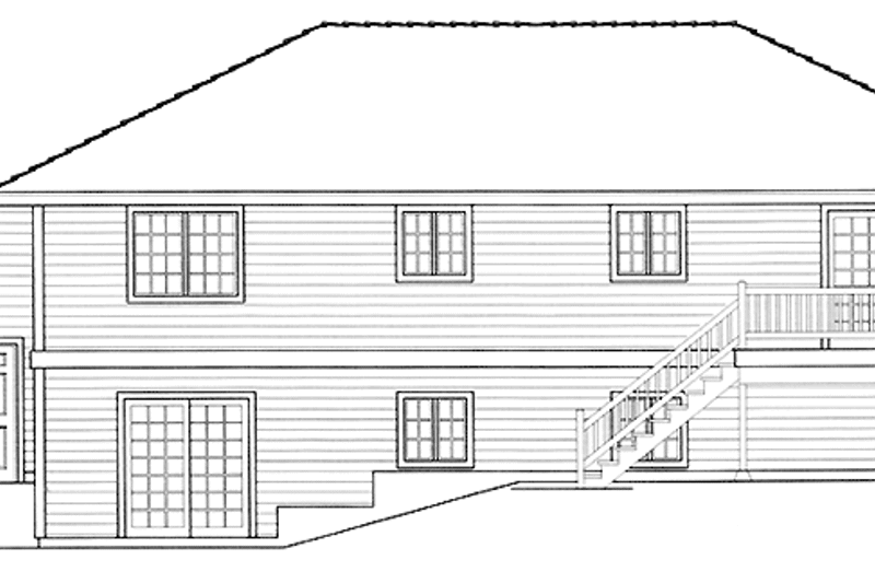 Dream House Plan - Exterior - Rear Elevation for Traditional House Plan #1037-46 - 5 bed, 2 bath