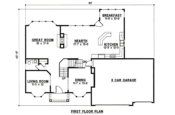 Traditional Style House Plan - 4 Beds 3 Baths 2981 Sq/Ft Plan #67-818 ...