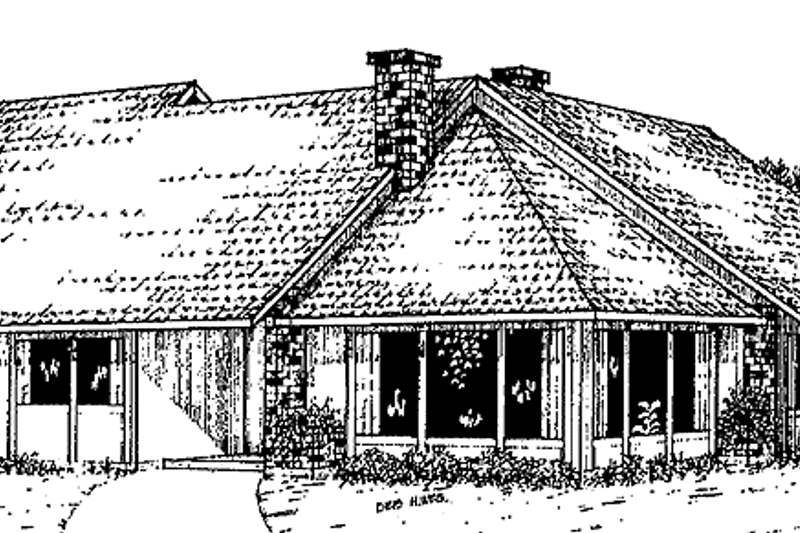 Home Plan - Contemporary Exterior - Front Elevation Plan #60-869