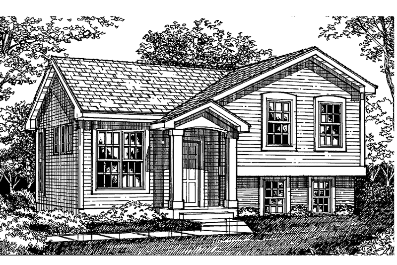 Architectural House Design - Exterior - Front Elevation 3 for Contemporary House Plan #320-758 - 3 bed, 1 bath