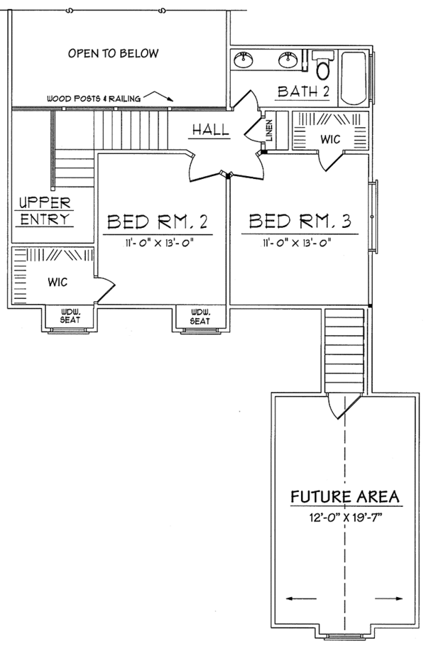 House Plan Design - Country Floor Plan - Upper Floor Plan #42-639