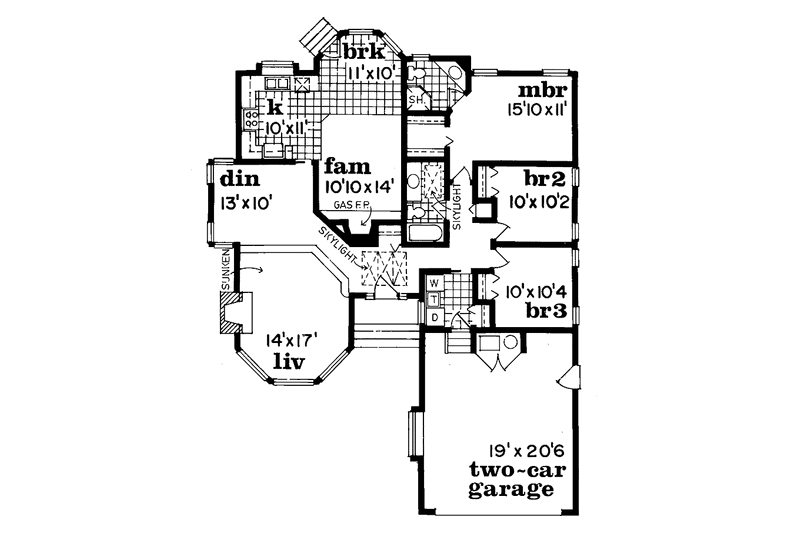Home Plan - Floor Plan - Main Floor for Craftsman House Plan #47-735 - 3 bed, 2 bath