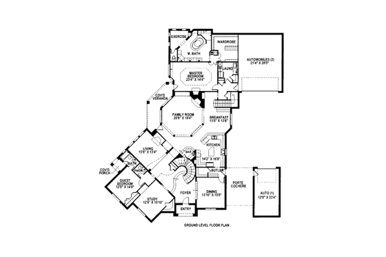 Floor Plan - Main Floor for European House Plan #141-315 - 5 bed, 5.5 bath