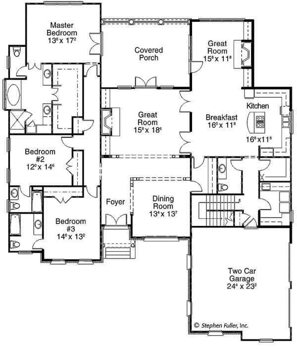 House Plan Design - Traditional Floor Plan - Main Floor Plan #429-240