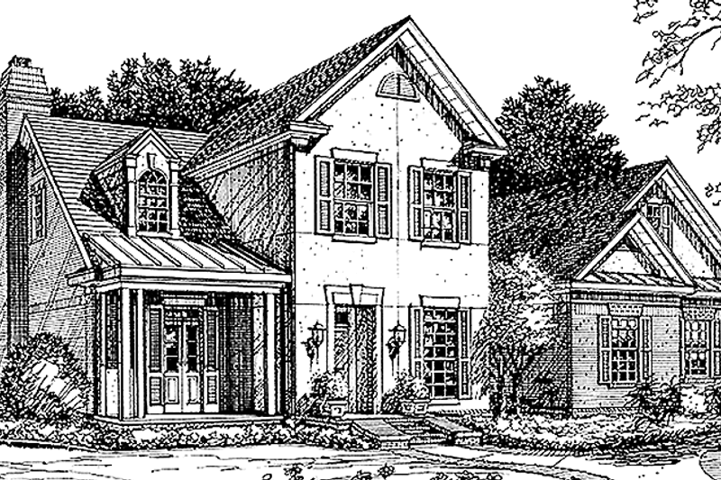 House Blueprint - Country Exterior - Front Elevation Plan #985-11