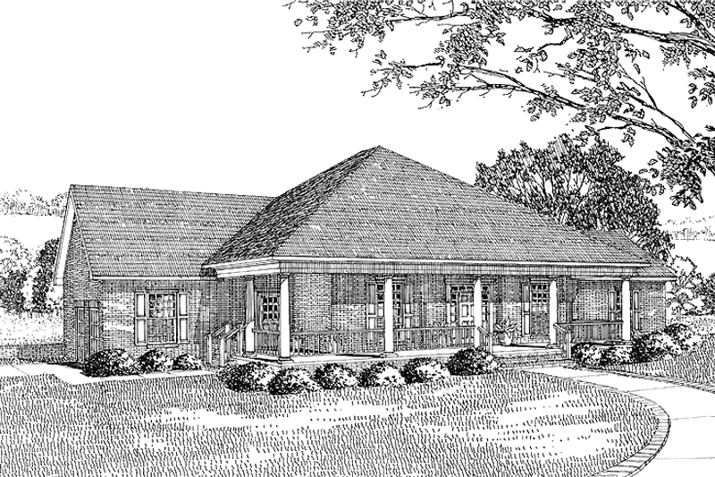 Architectural House Design - Country Exterior - Front Elevation Plan #17-2641