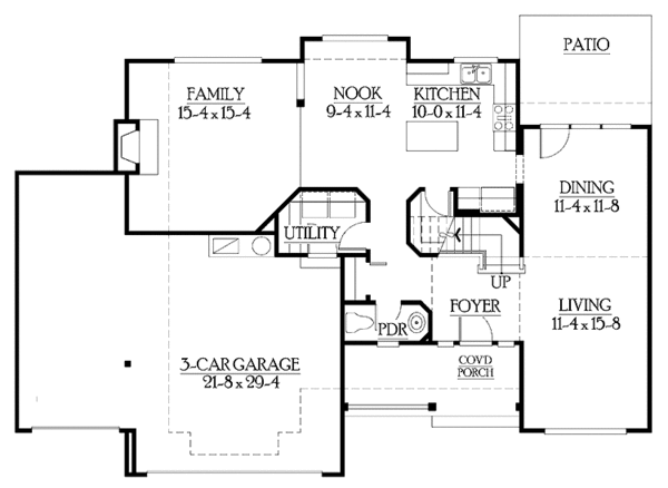 Home Plan - Craftsman Floor Plan - Main Floor Plan #132-266