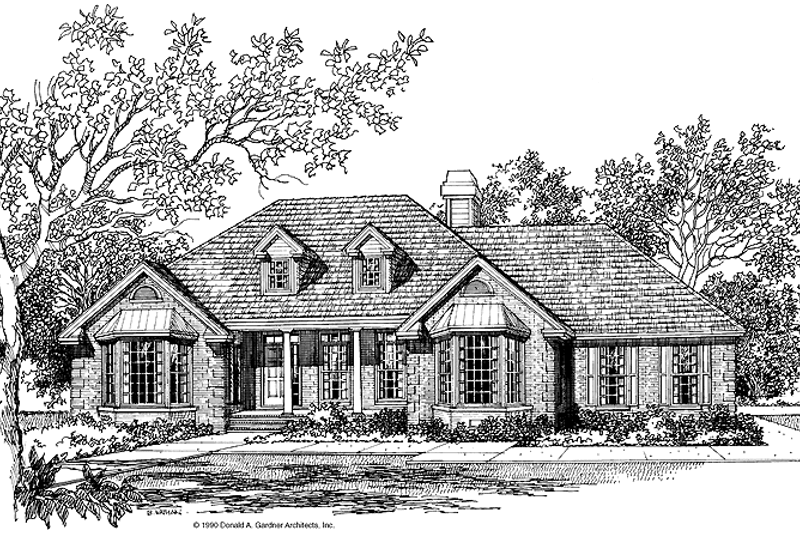 Architectural House Design - Country Exterior - Front Elevation Plan #929-107