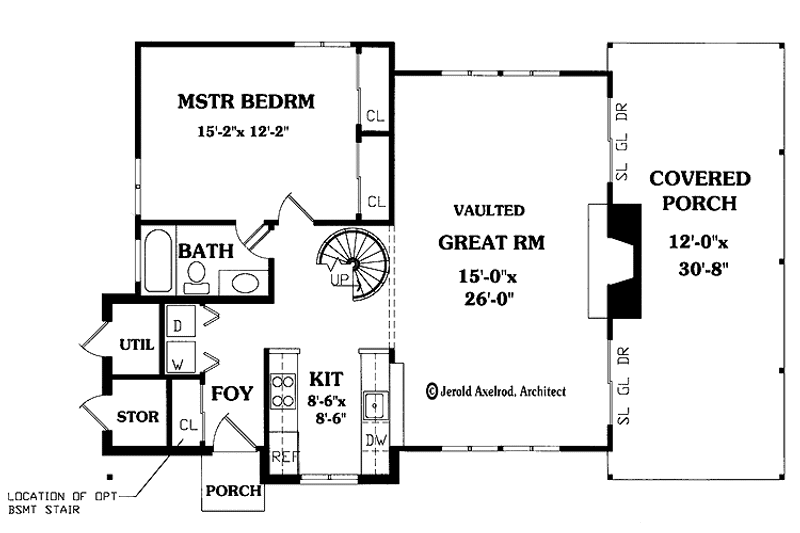 Dream House Plan - Floor Plan - Main Floor for Log House Plan #314-218 - 3 bed, 2 bath