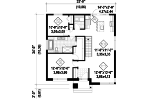 Floor Plan - Main Floor for Contemporary House Plan #25-4453 - 2 bed, 1 bath