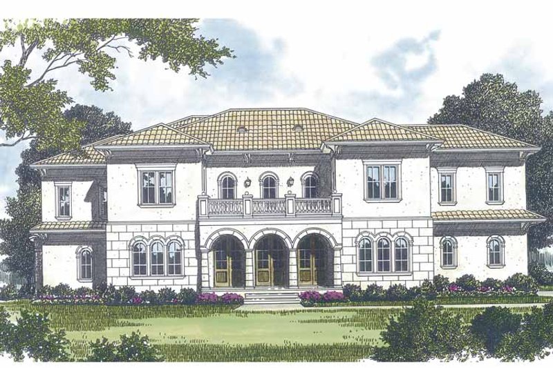 Dream House Plan - Exterior - Front Elevation 3 for Mediterranean House Plan #453-598 - 5 bed, 5.5 bath