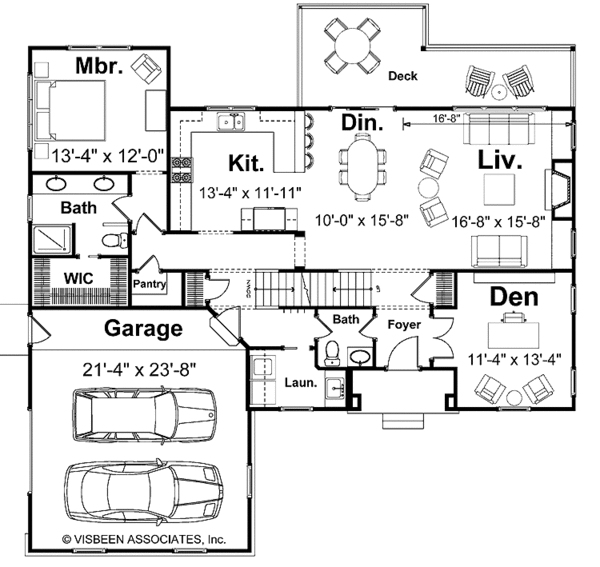 House Plan Design - Craftsman Floor Plan - Main Floor Plan #928-130