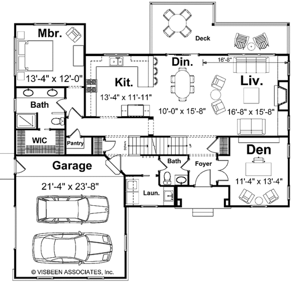 House Blueprint - Craftsman Floor Plan - Main Floor Plan #928-130