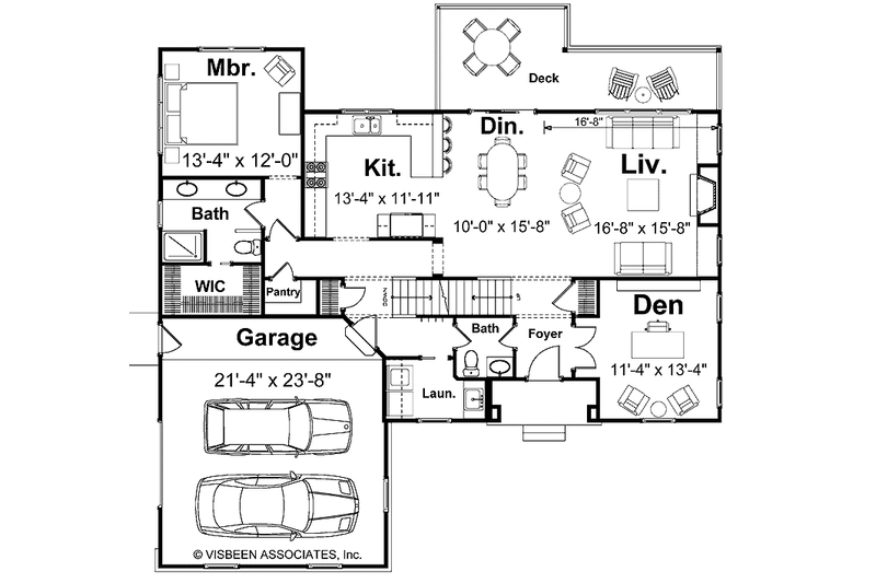 Home Plan - Floor Plan - Main Floor for Craftsman House Plan #928-130 - 3 bed, 2.5 bath