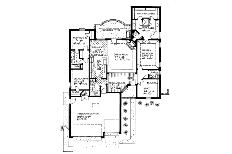 Home Plan - Floor Plan - Main Floor for European House Plan #310-1194 - 3 bed, 2.5 bath