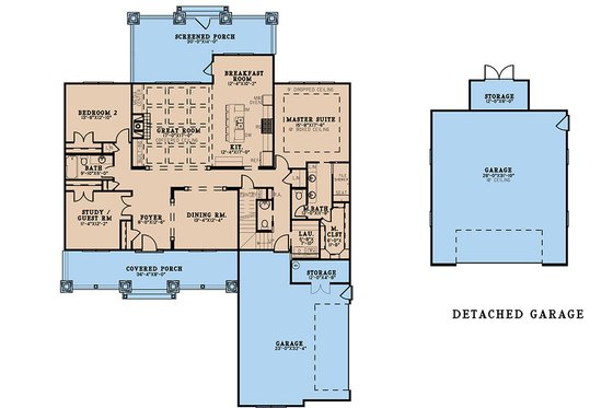 Floor Plan - Main Floor for Craftsman House Plan #923-313 - 5 bed, 4.5 bath