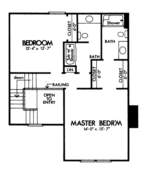 House Blueprint - Country Floor Plan - Upper Floor Plan #320-1009