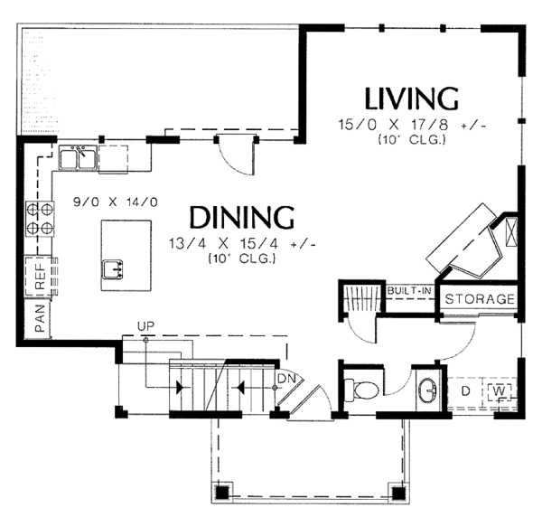 House Plan Design - Craftsman Floor Plan - Main Floor Plan #48-776