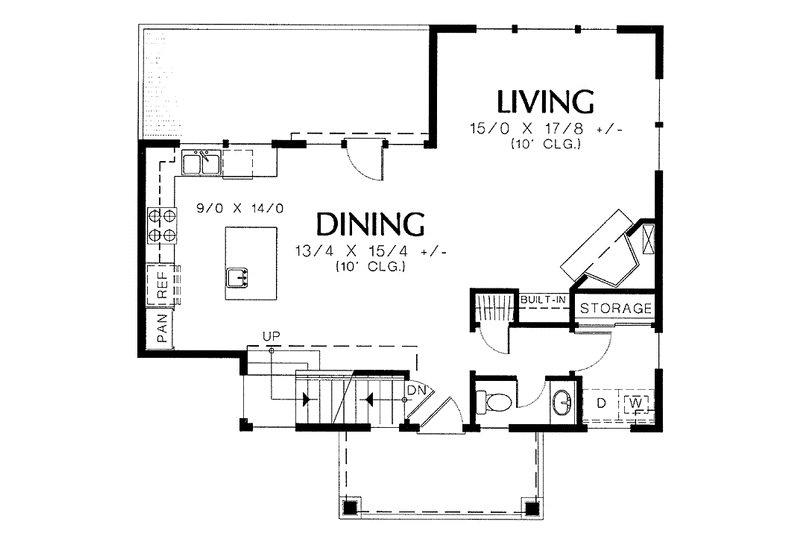 Home Plan - Floor Plan - Main Floor for Craftsman House Plan #48-776 - 3 bed, 2.5 bath