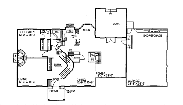 Home Plan - Colonial Floor Plan - Main Floor Plan #60-722