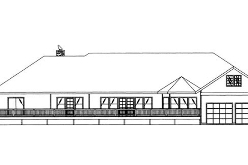 Home Plan - Exterior - Rear Elevation for Ranch House Plan #117-866 - 3 bed, 3.5 bath
