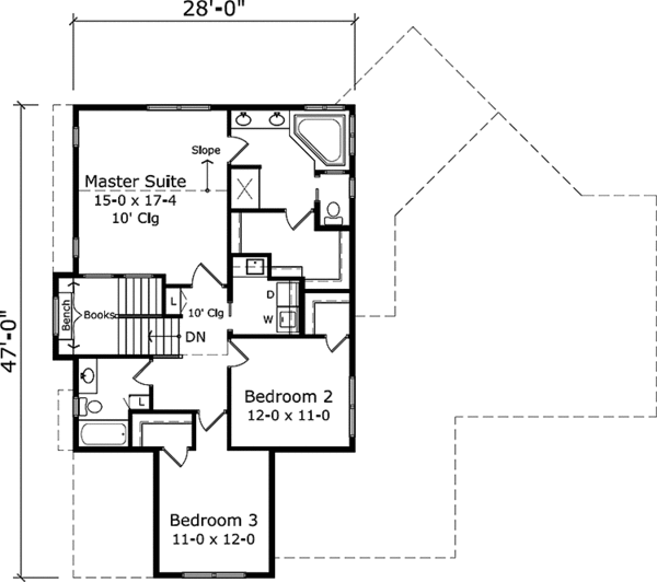 House Plan Design - Country Floor Plan - Upper Floor Plan #981-4