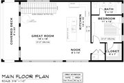 Cottage Style House Plan - 1 Beds 1 Baths 1152 Sq/Ft Plan #1101-20 