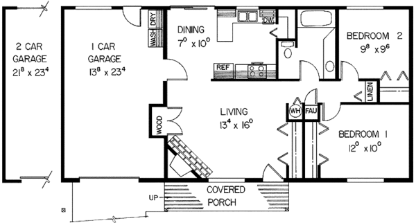 House Design - Ranch Floor Plan - Main Floor Plan #60-679
