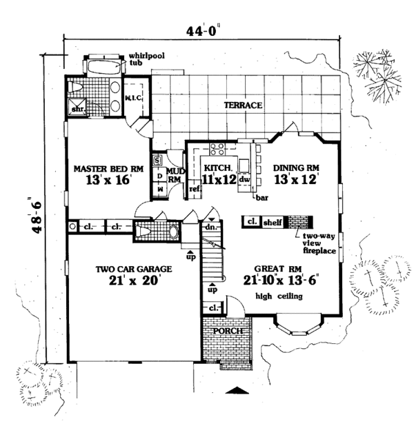 Home Plan - Traditional Floor Plan - Main Floor Plan #3-312
