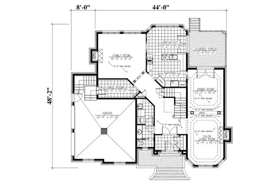 Floor Plan - Main Floor for European House Plan #138-335 - 4 bed, 3.5 bath